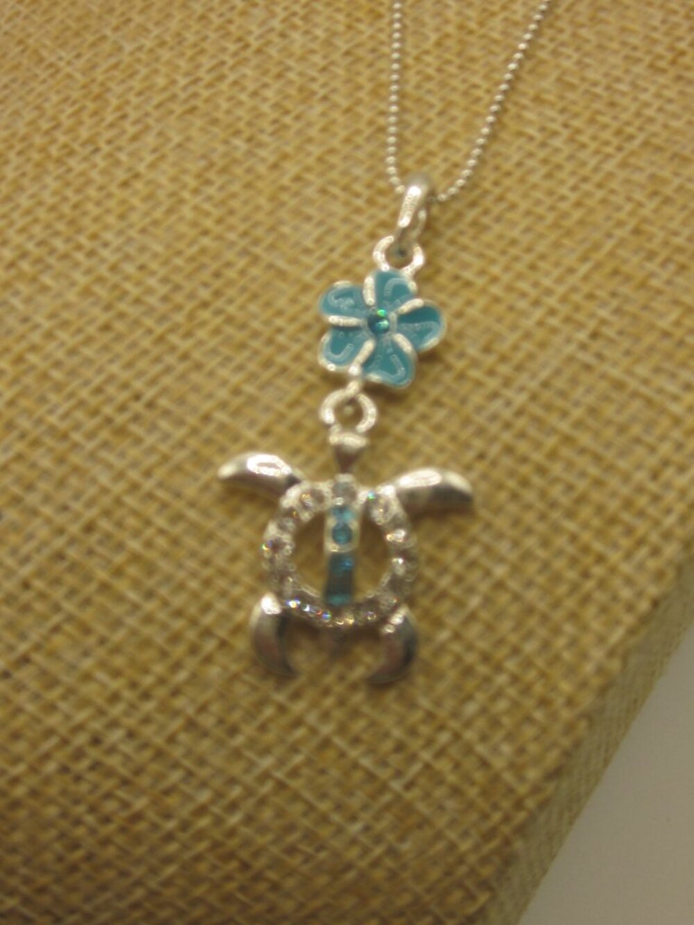 Island Reflections Necklace Turtle & Plumeria - Picture 2 of 3